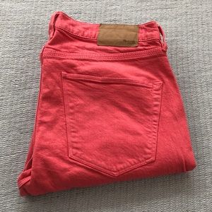 Madewell coral/melon skinny ankle jeans (27)